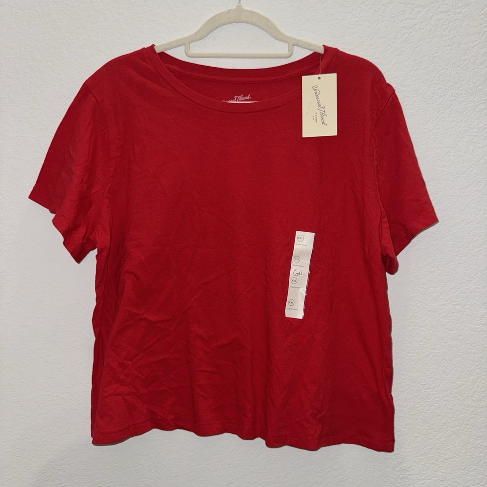 Universal Thread Women's XXL Tee Shirt Short Sleeve Casual Workout Red NWT